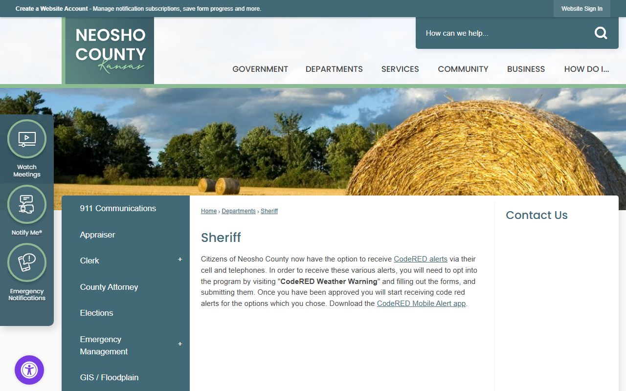 Neosho County arrest records and court charges sheriff page