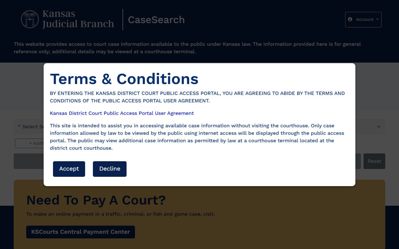 Neosho County court records Kansas CaseSearch portal