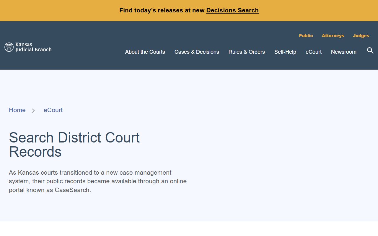 Neosho County court records Kansas district court records access page